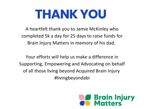 Thank You Jamie McKinley - Brain Injury Matters